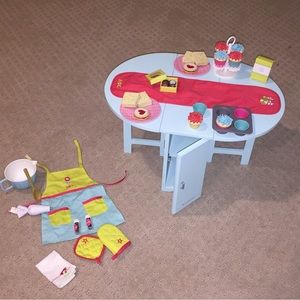American Girl Baking Table and Accessories.
